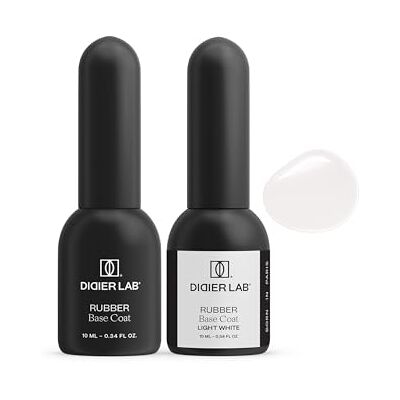 DIDIER LAB Premium Rubber Base Coat Vernis Semi Permanent Rubber et Light White Vernis à Ongles Semi Permanent Vernis Gel UV Semi Permanent Gel Polish Ongle UV - Publicité DIDIER LAB Premium Rubber Base Coat Vernis Semi Permanent Rubber et Light White Vernis à Ongles Semi Permanent Vernis Gel UV Semi Permanent Gel Polish Ongle UV - Publicité