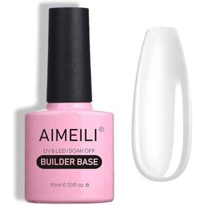 AIMEILI 5 en 1 Builder Base Gel, Gel de Construction Clair Pour Pointes Ongles Faux Ongles Extension, Base Coat, Renforcement et Réparation de Manucure, Colle de Décorations et Stickers 10ml - Publicité AIMEILI 5 en 1 Builder Base Gel, Gel de Construction Clair Pour Pointes Ongles Faux Ongles Extension, Base Coat, Renforcement et Réparation de Manucure, Colle de Décorations et Stickers 10ml - Publicité