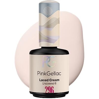 Pink Gellac Vernis Semi Permanent, Vegan 296 Laced Cream 15ml Vernis Gel UV Semi Permanent Noir Pour 14 Jours Gel Polish Facile à Utiliser de Qualité Salon Facile à Enlever - Publicité Pink Gellac Vernis Semi Permanent, Vegan 296 Laced Cream 15ml Vernis Gel UV Semi Permanent Noir Pour 14 Jours Gel Polish Facile à Utiliser de Qualité Salon Facile à Enlever - Publicité