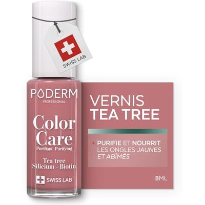 PODERM Vernis à Ongles Soin au Tea Tree Bois de Rose 8ML SwissLab Purifie, Clarifie & Nourrit les Ongles Jaunes et Abîmés Enrichis en Tea Tree & Biotine Créé par une Podologue - Publicité PODERM Vernis à Ongles Soin au Tea Tree Bois de Rose 8ML SwissLab Purifie, Clarifie & Nourrit les Ongles Jaunes et Abîmés Enrichis en Tea Tree & Biotine Créé par une Podologue - Publicité