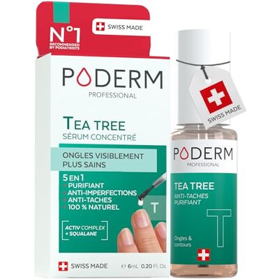 PODERM 5 en 1 Sérum Booster Ongles Tea Tree Soin Anti-Tâches & Réparateur pour Ongles Abîmés 6 ML Nourrit & Clarifie Huile Essentielle 100% Naturelle Développé par un Podologue en Suisse - Publicité PODERM 5 en 1 Sérum Booster Ongles Tea Tree Soin Anti-Tâches & Réparateur pour Ongles Abîmés 6 ML Nourrit & Clarifie Huile Essentielle 100% Naturelle Développé par un Podologue en Suisse - Publicité
