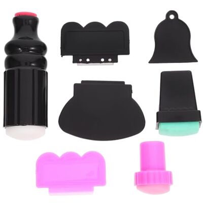 FRCOLOR 3 pièces Tampon à ongles avec 4 morceaux Design Tampon Grattoir Nail Art Manucure - Publicité FRCOLOR 3 pièces Tampon à ongles avec 4 morceaux Design Tampon Grattoir Nail Art Manucure - Publicité