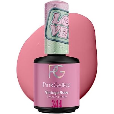Pink Gellac Vernis Semi Permanent, Vegan 344 Vintage Rose 15ml Vernis Gel UV Semi Permanent Noir Pour 14 Jours Gel Polish Facile à Utiliser de Qualité Salon Facile à Enlever - Publicité Pink Gellac Vernis Semi Permanent, Vegan 344 Vintage Rose 15ml Vernis Gel UV Semi Permanent Noir Pour 14 Jours Gel Polish Facile à Utiliser de Qualité Salon Facile à Enlever - Publicité