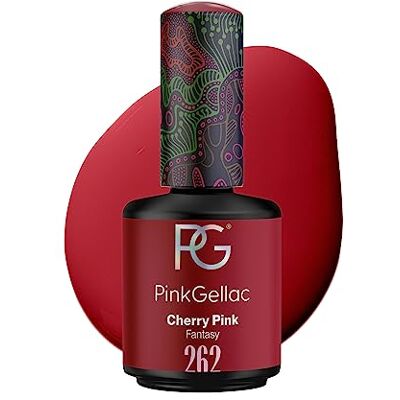 Pink Gellac Vernis Semi Permanent, Vegan 262 Cherry Pink 15ml Vernis Gel UV Semi Permanent Noir Pour 14 Jours Gel Polish Facile à Utiliser de Qualité Salon Facile à Enlever - Publicité Pink Gellac Vernis Semi Permanent, Vegan 262 Cherry Pink 15ml Vernis Gel UV Semi Permanent Noir Pour 14 Jours Gel Polish Facile à Utiliser de Qualité Salon Facile à Enlever - Publicité