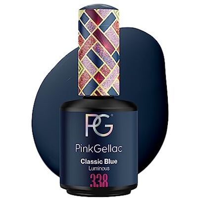 Pink Gellac Vernis Semi Permanent, Vegan 338 Classic Blue 15ml Vernis Gel UV Semi Permanent Noir Pour 14 Jours Gel Polish Facile à Utiliser de Qualité Salon Facile à Enlever - Publicité Pink Gellac Vernis Semi Permanent, Vegan 338 Classic Blue 15ml Vernis Gel UV Semi Permanent Noir Pour 14 Jours Gel Polish Facile à Utiliser de Qualité Salon Facile à Enlever - Publicité