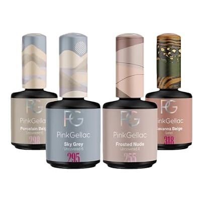 Pink Gellac Vernis Semi-Permanent Coffret 4x 15 ml 2x Beige, Nude, Gris Couleur Kit Ongle Gel Set de Vernis Ongles Gel Durable Fabriqué aux Pays-Bas - Publicité Pink Gellac Vernis Semi-Permanent Coffret 4x 15 ml 2x Beige, Nude, Gris Couleur Kit Ongle Gel Set de Vernis Ongles Gel Durable Fabriqué aux Pays-Bas - Publicité