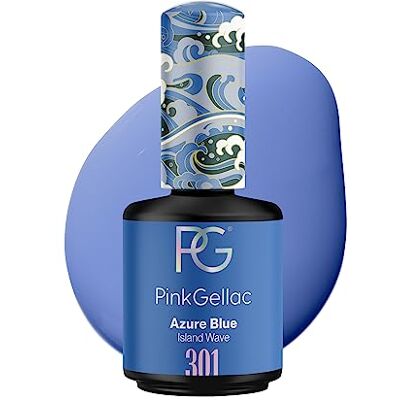 Pink Gellac Vernis Semi Permanent 301 Azure Blue 15ml Vernis à Ongles Gel Pour 14+ Jours de Manucure Impeccable Facile à Utiliser Semi Permanent Facile à Enlever - Publicité Pink Gellac Vernis Semi Permanent 301 Azure Blue 15ml Vernis à Ongles Gel Pour 14+ Jours de Manucure Impeccable Facile à Utiliser Semi Permanent Facile à Enlever - Publicité
