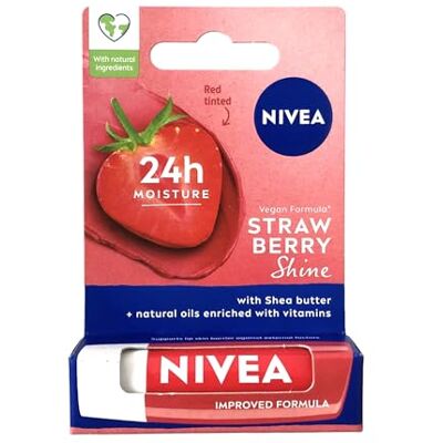 NIVEA - Fruity Shine Strawberry - Fraise - Lip Balm - Publicité NIVEA - Fruity Shine Strawberry - Fraise - Lip Balm - Publicité