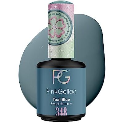 Pink Gellac Vernis Semi Permanent, Vegan 348 Teal Blue 15ml Vernis Gel UV Semi Permanent Noir Pour 14 Jours Gel Polish Facile à Utiliser de Qualité Salon Facile à Enlever - Publicité Pink Gellac Vernis Semi Permanent, Vegan 348 Teal Blue 15ml Vernis Gel UV Semi Permanent Noir Pour 14 Jours Gel Polish Facile à Utiliser de Qualité Salon Facile à Enlever - Publicité