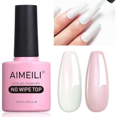 AIMEILI 2 en 1 Brillant Perle Top Coat Vernis à Ongles Gel Semi Permanent Nacré Glitter Finish No Wipe Top Coat Longue Durée 10ml 06 - Publicité AIMEILI 2 en 1 Brillant Perle Top Coat Vernis à Ongles Gel Semi Permanent Nacré Glitter Finish No Wipe Top Coat Longue Durée 10ml 06 - Publicité