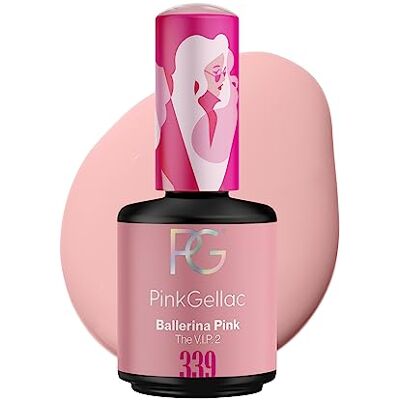 Pink Gellac Vernis Semi Permanent, Vegan 339 Ballerina Pink 15ml Vernis Gel UV Semi Permanent Noir Pour 14 Jours Gel Polish Facile à Utiliser de Qualité Salon Facile à Enlever - Publicité Pink Gellac Vernis Semi Permanent, Vegan 339 Ballerina Pink 15ml Vernis Gel UV Semi Permanent Noir Pour 14 Jours Gel Polish Facile à Utiliser de Qualité Salon Facile à Enlever - Publicité