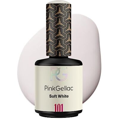 Pink Gellac Vernis Semi Permanent, Vegan 101 Soft White 15 ml Vernis Gel UV Semi Permanent Noir Pour 14 Jours Gel Polish Facile à Utiliser de Qualité Salon Facile à Enlever - Publicité Pink Gellac Vernis Semi Permanent, Vegan 101 Soft White 15 ml Vernis Gel UV Semi Permanent Noir Pour 14 Jours Gel Polish Facile à Utiliser de Qualité Salon Facile à Enlever - Publicité