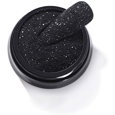 1 Boîte Laser Brillant Sucre Nail Glitter Poudre Nail Art Pigment Poussière Manucure Décorations Noir Blanc - Publicité 1 Boîte Laser Brillant Sucre Nail Glitter Poudre Nail Art Pigment Poussière Manucure Décorations Noir Blanc - Publicité