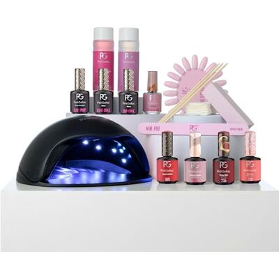 Pink Gellac Kit Vernis Semi Permanent Manucure Kit Semi Permanent Complet avec Premium Lampe UV LED Noir, 4x Teintes Rouges 15 ml, Top & Base Coat Gel UV, Dissolvant et Cleaner de Qualité Salon - Publicité Pink Gellac Kit Vernis Semi Permanent Manucure Kit Semi Permanent Complet avec Premium Lampe UV LED Noir, 4x Teintes Rouges 15 ml, Top & Base Coat Gel UV, Dissolvant et Cleaner de Qualité Salon - Publicité