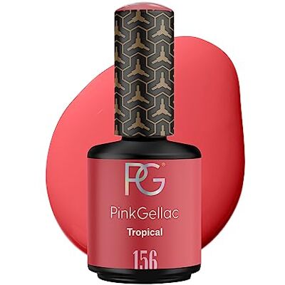 Pink Gellac Vernis Semi Permanent, Vegan 156 Tropical 15 ml Vernis Gel UV Semi Permanent Noir Pour 14 Jours Gel Polish Facile à Utiliser de Qualité Salon Facile à Enlever - Publicité Pink Gellac Vernis Semi Permanent, Vegan 156 Tropical 15 ml Vernis Gel UV Semi Permanent Noir Pour 14 Jours Gel Polish Facile à Utiliser de Qualité Salon Facile à Enlever - Publicité