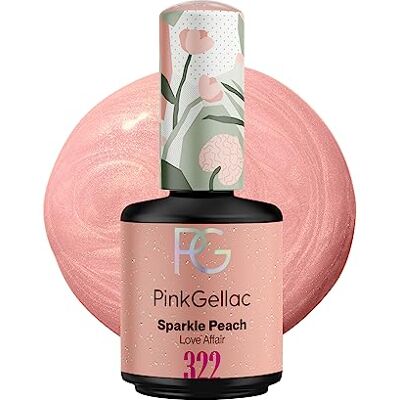 Pink Gellac Vernis Semi Permanent, Vegan 322 Sparkle Peach 15ml Vernis Gel UV Semi Permanent Noir Pour 14 Jours Gel Polish Facile à Utiliser de Qualité Salon Facile à Enlever - Publicité Pink Gellac Vernis Semi Permanent, Vegan 322 Sparkle Peach 15ml Vernis Gel UV Semi Permanent Noir Pour 14 Jours Gel Polish Facile à Utiliser de Qualité Salon Facile à Enlever - Publicité