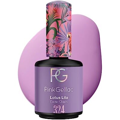 Pink Gellac Vernis Semi Permanent, Vegan 324 Lotus Lila 15ml Vernis Gel UV Semi Permanent Noir Pour 14 Jours Gel Polish Facile à Utiliser de Qualité Salon Facile à Enlever - Publicité Pink Gellac Vernis Semi Permanent, Vegan 324 Lotus Lila 15ml Vernis Gel UV Semi Permanent Noir Pour 14 Jours Gel Polish Facile à Utiliser de Qualité Salon Facile à Enlever - Publicité