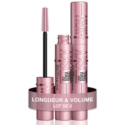 Maybelline New-York Mascara Volume et Longueur Sky High Teinte : Very Black 2 x 7,2 ml - Publicité Maybelline New-York Mascara Volume et Longueur Sky High Teinte : Very Black 2 x 7,2 ml - Publicité