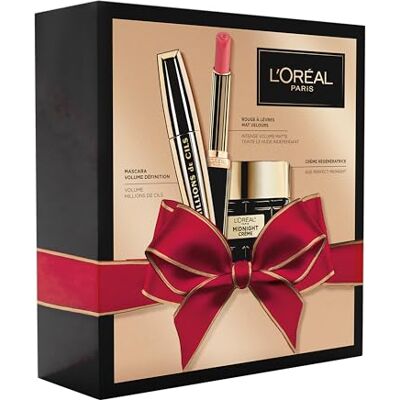 L'Oreal L'Oréal Paris Coffret Cadeau de Noël 3 Produits Crème Anti-Rides, Mascara Volume Millions, Rouge à Lèvres Mat - Publicité L'Oreal L'Oréal Paris Coffret Cadeau de Noël 3 Produits Crème Anti-Rides, Mascara Volume Millions, Rouge à Lèvres Mat - Publicité