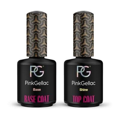 Pink Gellac Base et Top Coat Vernis Semi Permanent 2x 15 ml Set Gel UV pour Ongles - Publicité Pink Gellac Base et Top Coat Vernis Semi Permanent 2x 15 ml Set Gel UV pour Ongles - Publicité