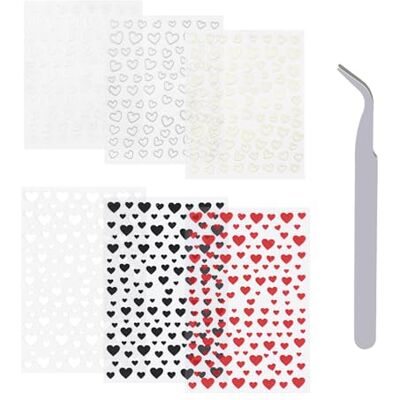 KSBBHDS 6 Morceaux D'Autocollants Pour Les Ongles D'Amour Et 1 Pièce De Pincettes En Acier Inoxydable, Des Ongles De Bricolage, Des Fournitures De Décoration De Ongles. Publicité KSBBHDS 6 Morceaux D'Autocollants Pour Les Ongles D'Amour Et 1 Pièce De Pincettes En Acier Inoxydable, Des Ongles De Bricolage, Des Fournitures De Décoration De Ongles. Publicité