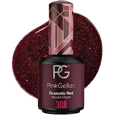 Pink Gellac Vernis Semi Permanent 308 Dramatic Red 15ml Vernis à Ongles Gel Pour 14+ Jours de Manucure Impeccable Facile à Utiliser Semi Permanent Facile à Enlever - Publicité Pink Gellac Vernis Semi Permanent 308 Dramatic Red 15ml Vernis à Ongles Gel Pour 14+ Jours de Manucure Impeccable Facile à Utiliser Semi Permanent Facile à Enlever - Publicité