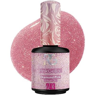 Pink Gellac Vernis Semi Permanent, Vegan 243 Diamond Pink 15ml Vernis Gel UV Semi Permanent Noir Pour 14 Jours Gel Polish Facile à Utiliser de Qualité Salon Facile à Enlever - Publicité Pink Gellac Vernis Semi Permanent, Vegan 243 Diamond Pink 15ml Vernis Gel UV Semi Permanent Noir Pour 14 Jours Gel Polish Facile à Utiliser de Qualité Salon Facile à Enlever - Publicité