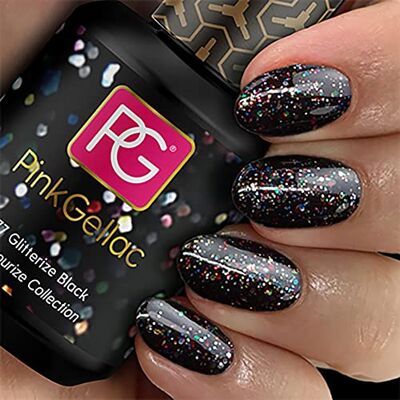 Pink Gellac Vernis Semi Permanent 177 Glitterize Black 15 ml Vernis à Ongles Gel Pour 14+ Jours de Manucure Impeccable Facile à Utiliser Semi Permanent Facile à Enlever - Publicité Pink Gellac Vernis Semi Permanent 177 Glitterize Black 15 ml Vernis à Ongles Gel Pour 14+ Jours de Manucure Impeccable Facile à Utiliser Semi Permanent Facile à Enlever - Publicité