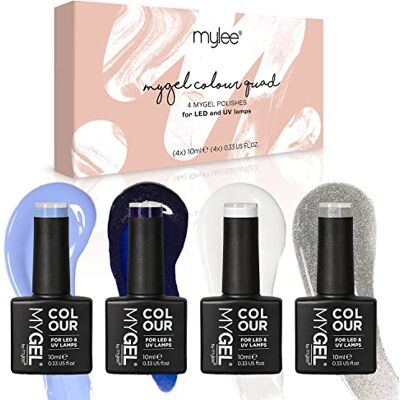 MYLEE MyGel by Snow Queen Vernis à Ongles Gel Set 4x10ml UV/LED Nail Art - Publicité MYLEE MyGel by Snow Queen Vernis à Ongles Gel Set 4x10ml UV/LED Nail Art - Publicité