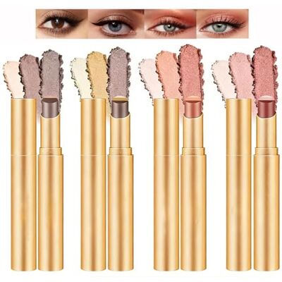 Petansy Lot de 4 bâtons d'ombre à paupières dégradé de couleur Longue durée Waterproof Matte Shimmer Paillettes Pour le maquillage - Publicité Petansy Lot de 4 bâtons d'ombre à paupières dégradé de couleur Longue durée Waterproof Matte Shimmer Paillettes Pour le maquillage - Publicité