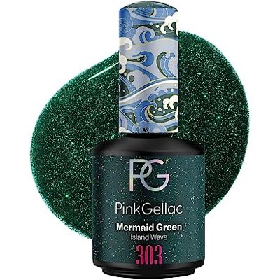 Pink Gellac Vernis Semi Permanent, Vegan 303 Mermaid Green 15ml Vernis Gel UV Semi Permanent Noir Pour 14 Jours Gel Polish Facile à Utiliser de Qualité Salon Facile à Enlever - Publicité Pink Gellac Vernis Semi Permanent, Vegan 303 Mermaid Green 15ml Vernis Gel UV Semi Permanent Noir Pour 14 Jours Gel Polish Facile à Utiliser de Qualité Salon Facile à Enlever - Publicité