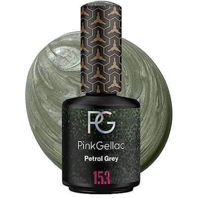 Pink Gellac Vernis Semi Permanent, Vegan 153 Petrol Grey 15 ml Vernis Gel UV Semi Permanent Noir Pour 14 Jours Gel Polish Facile à Utiliser de Qualité Salon Facile à Enlever - Publicité Pink Gellac Vernis Semi Permanent, Vegan 153 Petrol Grey 15 ml Vernis Gel UV Semi Permanent Noir Pour 14 Jours Gel Polish Facile à Utiliser de Qualité Salon Facile à Enlever - Publicité