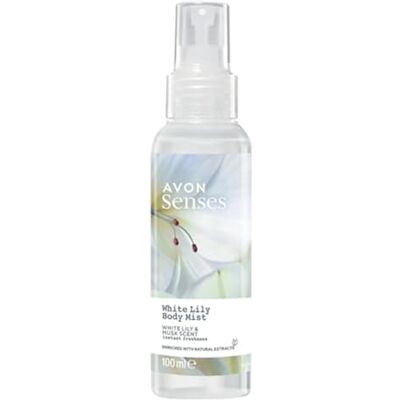 Avon - Senses - White Lily & Musk - 100ml - Body Mist - Publicité Avon - Senses - White Lily & Musk - 100ml - Body Mist - Publicité