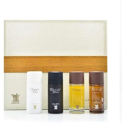 Arabian Oud Gift Set WOODY COLLECTION 4 x 50 ml Coffret de parfum Notes d'agrumes, florales et boisées Parfum oriental et boisé. Publicité Arabian Oud Gift Set WOODY COLLECTION 4 x 50 ml Coffret de parfum Notes d'agrumes, florales et boisées Parfum oriental et boisé. Publicité