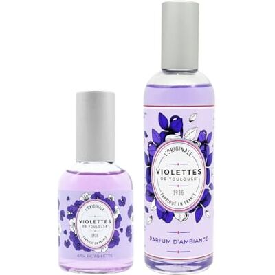 Berdoues Lot Violettes de Toulouse Parfum Ambiance maison 100ml + Eau de toilette femme 50ml, Coffret cadeau femme, Made in France - Publicité Berdoues Lot Violettes de Toulouse Parfum Ambiance maison 100ml + Eau de toilette femme 50ml, Coffret cadeau femme, Made in France - Publicité