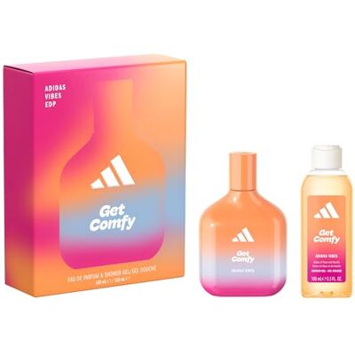 Adidas le coffret Vibes comprenant l'Eau de Parfum Get Comfy et le Gel Douche - Publicité Adidas le coffret Vibes comprenant l'Eau de Parfum Get Comfy et le Gel Douche - Publicité
