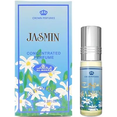 Al Rehab Musc Parfum JASMIN 6 ml Sans Alcool – Notes de Jasmin, Floral & Musqué – Huile de Parfum Orientale pour Femme et Homme – Fabriqué à Dubaï - Publicité Al Rehab Musc Parfum JASMIN 6 ml Sans Alcool – Notes de Jasmin, Floral & Musqué – Huile de Parfum Orientale pour Femme et Homme – Fabriqué à Dubaï - Publicité