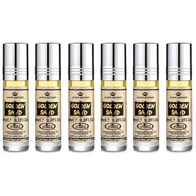 Al Rehab Lot de 6 Muscs Parfum GOLDEN SAND 6 ml Gourmand Sucré Vanille Caramel Sans Alcool – Huile de Parfum Orientale pour Femme et Homme - Publicité Al Rehab Lot de 6 Muscs Parfum GOLDEN SAND 6 ml Gourmand Sucré Vanille Caramel Sans Alcool – Huile de Parfum Orientale pour Femme et Homme - Publicité