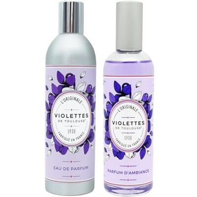 Berdoues Lot Violettes de Toulouse Parfum Ambiance maison 100ml + Eau de parfum femme 100ml, Coffret cadeau femme, Made in France - Publicité Berdoues Lot Violettes de Toulouse Parfum Ambiance maison 100ml + Eau de parfum femme 100ml, Coffret cadeau femme, Made in France - Publicité