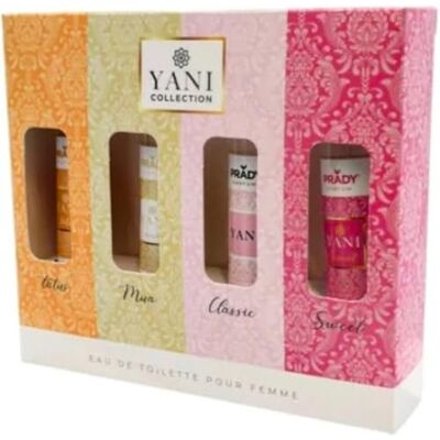 PRADY Lot de 4 parfums Yani (Classic, Tatus, Mua et Sweet) 4 x 33 ml Parfums féminins intenses de type arabe Arômes exotiques, élégants et durables - Publicité PRADY Lot de 4 parfums Yani (Classic, Tatus, Mua et Sweet) 4 x 33 ml Parfums féminins intenses de type arabe Arômes exotiques, élégants et durables - Publicité