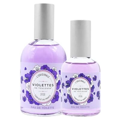 Berdoues Lot de 2 Eau de Toilette Violette de Toulouse + son format voyage. Fraîche et Délicate, Made in France, Parfum femme et homme, Flacon vaporisateur 110ml + Format voyage 50ml - Publicité Berdoues Lot de 2 Eau de Toilette Violette de Toulouse + son format voyage. Fraîche et Délicate, Made in France, Parfum femme et homme, Flacon vaporisateur 110ml + Format voyage 50ml - Publicité