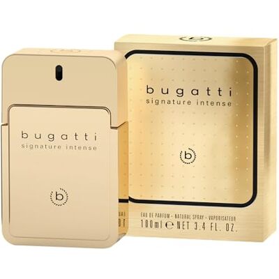 Bugatti Signature Intense Parfum pour Homme 100ml I Eau de Toilette aux notes épicées et ambrées pour des moments dorés I Parfum pour homme avec des nuances de cuir, safran, ambre, musc et vanille I - Publicité Bugatti Signature Intense Parfum pour Homme 100ml I Eau de Toilette aux notes épicées et ambrées pour des moments dorés I Parfum pour homme avec des nuances de cuir, safran, ambre, musc et vanille I - Publicité
