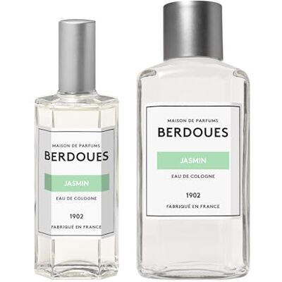 Berdoues 1902 Eau de Cologne Jasmin, Lot Rechargeable, Made in France, Sans colorant Parfum femme et homme, vaporisateur 125ml et recharge 245ml - Publicité Berdoues 1902 Eau de Cologne Jasmin, Lot Rechargeable, Made in France, Sans colorant Parfum femme et homme, vaporisateur 125ml et recharge 245ml - Publicité