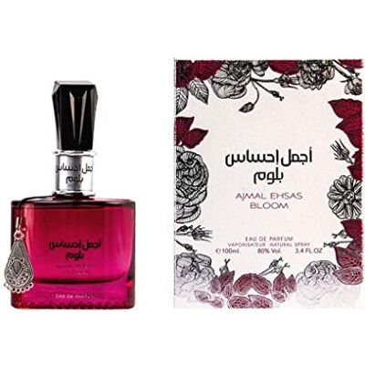 Ard Al Zaafaran Parfum Ajmal Ehsas Bloom Eau de Parfum de Haute Qualité et de Longue Durée, Arabe Oriental 100ML fleurs blanches, tubéreuse, poudré, moelleux - Publicité Ard Al Zaafaran Parfum Ajmal Ehsas Bloom Eau de Parfum de Haute Qualité et de Longue Durée, Arabe Oriental 100ML fleurs blanches, tubéreuse, poudré, moelleux - Publicité