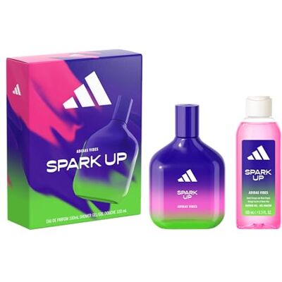 Adidas , Coffret cadeau Vibes Spark Up, avec Eau de Parfum 100 ml et douche 100 ml - Publicité Adidas , Coffret cadeau Vibes Spark Up, avec Eau de Parfum 100 ml et douche 100 ml - Publicité