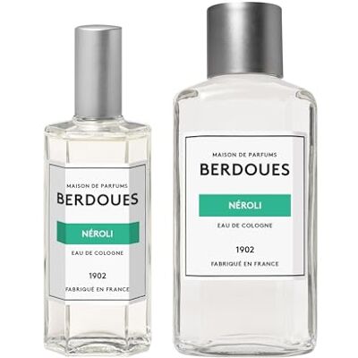Berdoues 1902 Eau de Cologne Néroli, Florale et Hespéridée, Made in France, Sans colorant, Parfum femme et homme. Lot vaporisateur 125ml et recharge 245ml - Publicité Berdoues 1902 Eau de Cologne Néroli, Florale et Hespéridée, Made in France, Sans colorant, Parfum femme et homme. Lot vaporisateur 125ml et recharge 245ml - Publicité