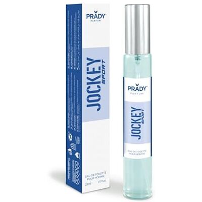 PRADY Eau de Toilette Jockey Sport (Bleu) 33 ML Parfum dynamique et énergisant pour une sensation de fraîcheur sportive. Publicité PRADY Eau de Toilette Jockey Sport (Bleu) 33 ML Parfum dynamique et énergisant pour une sensation de fraîcheur sportive. Publicité