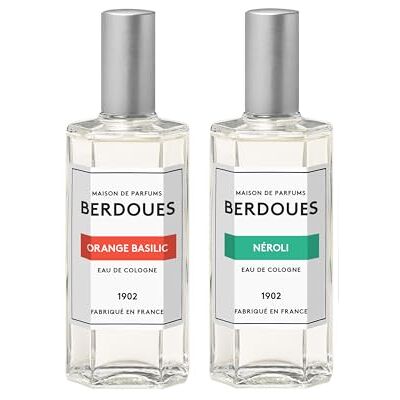 Berdoues Lot de 2 Eau de Cologne Orange Basilic + Eau de Cologne Néroli, Parfums femme hespéridés et floraux – 98% naturel, rechargeable, fabriqué en France, Vaporisateur 125ml - Publicité Berdoues Lot de 2 Eau de Cologne Orange Basilic + Eau de Cologne Néroli, Parfums femme hespéridés et floraux – 98% naturel, rechargeable, fabriqué en France, Vaporisateur 125ml - Publicité
