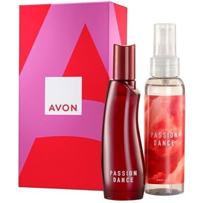 Avon Ensemble de parfum Passion Dance dans une jolie boîte cadeau fleurie/chypre - Publicité Avon Ensemble de parfum Passion Dance dans une jolie boîte cadeau fleurie/chypre - Publicité