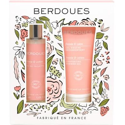 Berdoues Coffret Freesia & Coton Eau de toilette 30ml & Gel douche 100ml, fragrance florale et apaisante, 95% d’ingrédients naturels, vegan, fabriqué en France - Publicité Berdoues Coffret Freesia & Coton Eau de toilette 30ml & Gel douche 100ml, fragrance florale et apaisante, 95% d’ingrédients naturels, vegan, fabriqué en France - Publicité